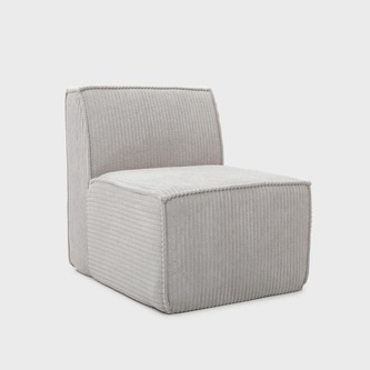 Fotel modułowy | LYKKE | jasnoszary sztruksowy | 73x88x73 cm | 746871