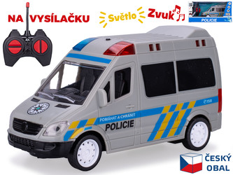 R/C auto policie CZ 17cm 27MHz plná funkce na baterie se světlem a zvukem v krabičce