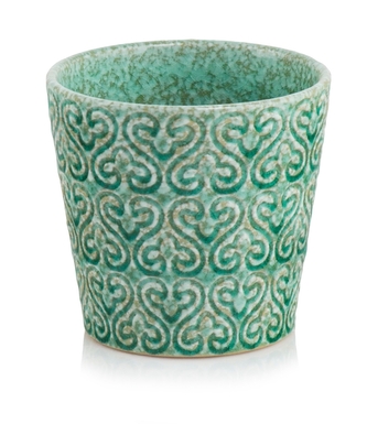 Doniczka | VINTAGE | mała we wzory | śr.14 cm | ALL 120817