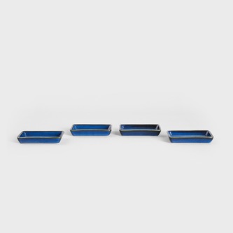 Zestaw | OKINAWA | granatowych talerzyków do serwowania | 4 szt | 743047