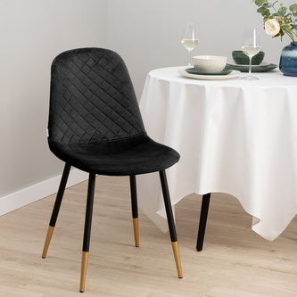 Krzesło NOIR welurowe czarne 44x52x85cm