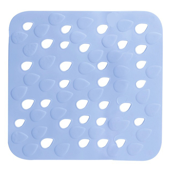 Spirella protiskluzová podložka do sprchy DROPS, modrá, PVC, 54 x 54 cm