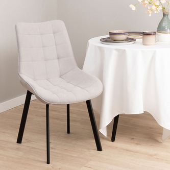 Krzesło COLIN w tkaninie jasnoszare 53x51x83 cm