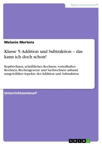 Klasse 5: Addition und Subtraktion - das kann ich doch schon!