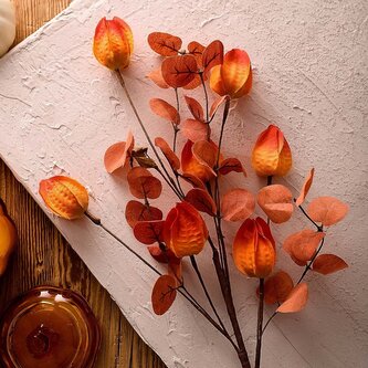 Gałązka sztuczna | MICHU | miechunka pomarańczowa | 60 cm | 707605