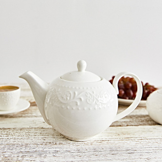 Dzbanek | SYLIA | biały z ornamentem | 1 l | 874739