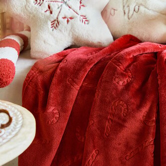 Koc | LOLLIPOP | z wytloczeniami czerwony | 150x200 cm | 862910