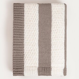 Koc | RUDENS | w pasy ecru | 130x170cm | 752421