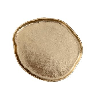 Taca dekoracyjna | GIRONA | metalowa złota | 24x21x1,5 | AW23 855257