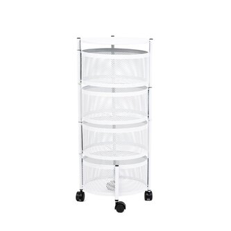 Regał na kółkach | ROBUS | metalowy biały | 34x34X75cm | 894515