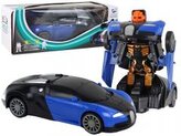 Samochód-robot 2w1 Bugatti niebieski światło