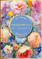 Karnet B6 podziękowania za współprace malowane kwiaty GM-1234