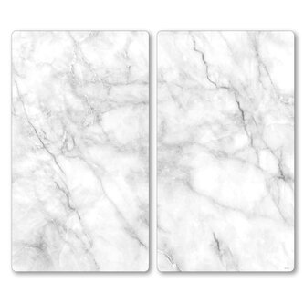 KESPER Skleněná řezací deska 2ks mramor bílý 50x28,5x0,4cm