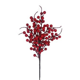 Dekorační větvička s bobulemi P2355-08