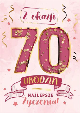 Karnet KF RÓŻOWE 70 KONFETTI