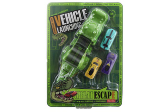 Krokodýl vystřelující autíčka