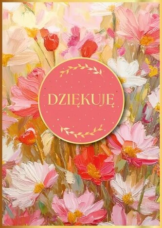 Karnet B6 dziękuję malowane kwiaty GM-1232