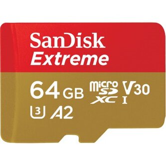 SanDisk Extreme microSDXC card for Mobile Gaming 64 GB 170 MB/s and 80 MB/s , A2 C10 V30 UHS-I U3 SanDisk Extreme microSDXC card for Mobile Gaming 64 GB 170 MB/s and 80 MB/s , A2 C10 V30 UHS-I U3