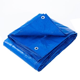 Plachta krycí s kovovými oky 70g/m2 - modrá - 5x5m Plachta krycí s kovovými oky 70g/m2 - modrá - 5x5m