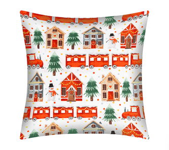 Povláček bavlněný - vánoce - Bílá,Červená,Zelená - 40x40 cm