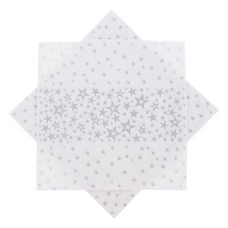 Ubrousek papír hvězdy 20 ks 33x33 cm stříbrná