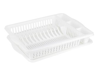 PLASTOVÁ SUŠIČKA NÁDOBÍ VELVET 48X36X8CM BÍLÁ