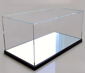 Akrylátová Vitrína na sběratelské předměty LWH: 310x150x150 mm, čirá - chrome
