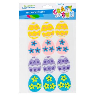 Naklejki filcowe Pisanki 12szt. Wielkanoc CRAFT WITH FUN 445965 Naklejki filcowe Pisanki 12szt. Wielkanoc CRAFT WITH FUN 445965