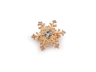 Brož s broušenými kamínky vločka - 1 ks - 1 crystal