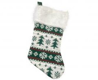 Skarpeta świąteczna w zielone choinki 41x22cm