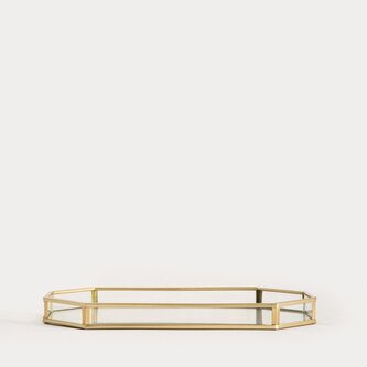 Taca dekoracyjna | GRAZIA | ozdobna złota | 27x15x2 cm | 752537