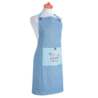 GIFTY CITY Kuchyňská zástěra pánská,Světle a tmavě modrá,výšivka Karlův most,RC BA