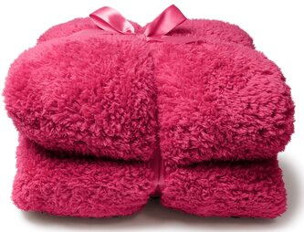 Heboučká deka Teddy růžová