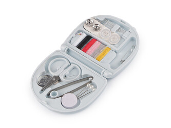 Cestovní šitíčko v plastové krabičce - 1 ks - 3 modrá světlá