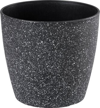Kvetináč Strend Pro Stone, 23x20,5 cm,černý, efekt kamene