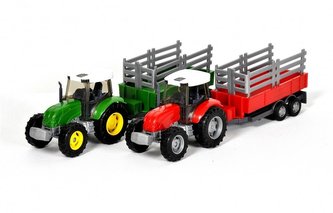 Traktor + naczepa 1:32 zielony ver. 2