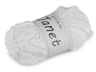 Pletací žinylková příze Janet 100 g - 1 ks - 1 bílá