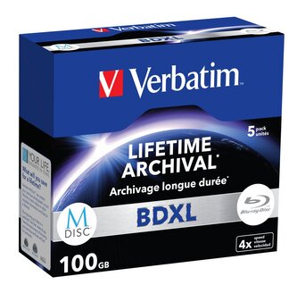 VERBATIM M-DISC BD-R XL 100GB, 4x, jewel case 5 ks VERBATIM M-DISC BD-R XL 100GB, 4x, jewel case 5 ks