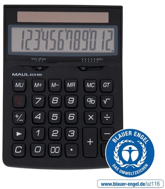 MAUL Hebel (Germany) Stolní kalkulačka Maul ECO 850, černá, 12 místná