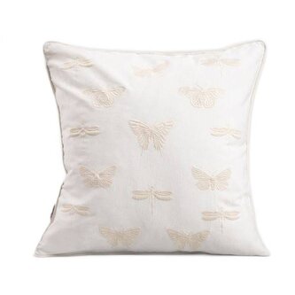 Poszewka | MARIS | bawełniana ecru z hafowanymi owadami | 45x45 cm | 734267