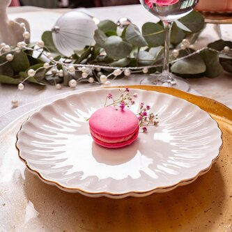 Talerz | MELIDA | obiadowy ze złotą obwódką | 27 cm | 710971