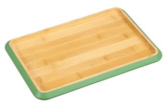 Servírovací tác se zeleným okrajem, 30,5 x 20 x 2 cm, bambus KESPER 58371