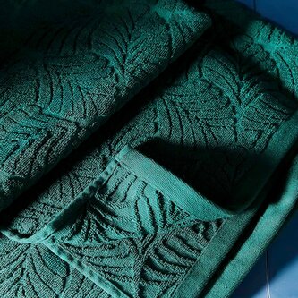 Zestaw ręczników | ESTRELLA | bawełnianych zielonych w liście | 2*30x50 cm | 896977