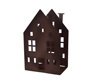 Černý kovový domeček, 20 x 12 cm   