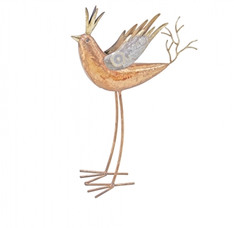 Kovový pták s korunkou 37 cm