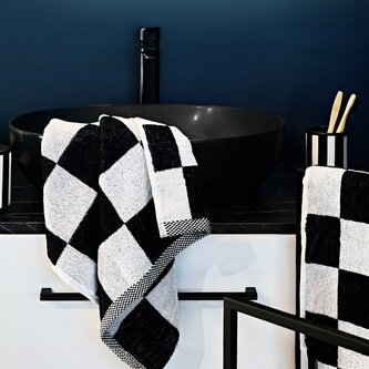Ręcznik | TAYLOR | bawełniany czarny w kratę  | 50x90 cm | 706127