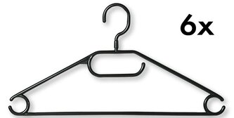 Šatní ramínka 6 ks, plast, černá KESPER 16771
