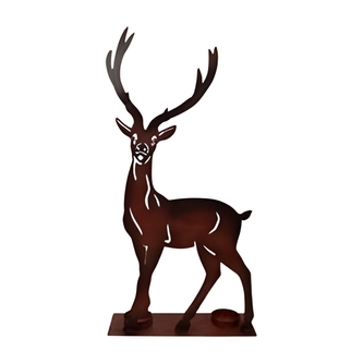 Hnědý stojící kovový sob 50 x 24,5 cm