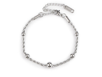 Náramek z nerezové oceli kroucený - 1 ks - 1 stříbrná