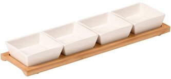 Servírovací misky s tácem, bambus KESPER 58065